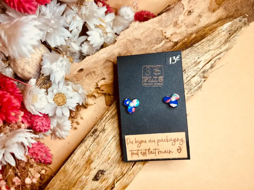 Boucles d'oreilles puces "trèfle"